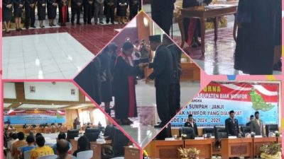 Pengucapan Sumpah /Janji Anggota DPRK Biak Numfor Periode Tahun 2025-2029