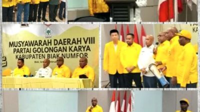 MARKUS MANSNEMBRA TERPILIH KETUA DPD GOLKAR BIAK NUMFOR MELALUI AKLAMASI, MUSDA KE-VIII TANCAPKAN KONSOLIDASI POLITIK